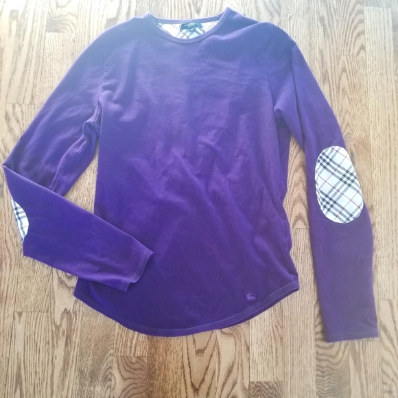 Burberry Tops - BURBERRY LONDON Eggplant Nova Check Elbow